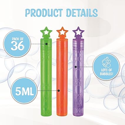 36-Pack Bubble Tubes Colorful Kids Party Favors 5