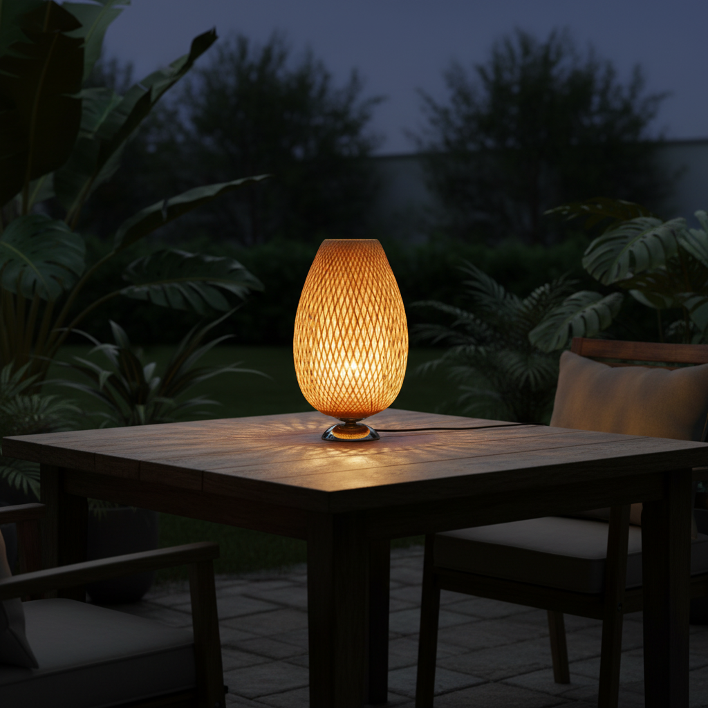 BambooLight | Vintage Bamboo Table Lamp for Bedside & Desk