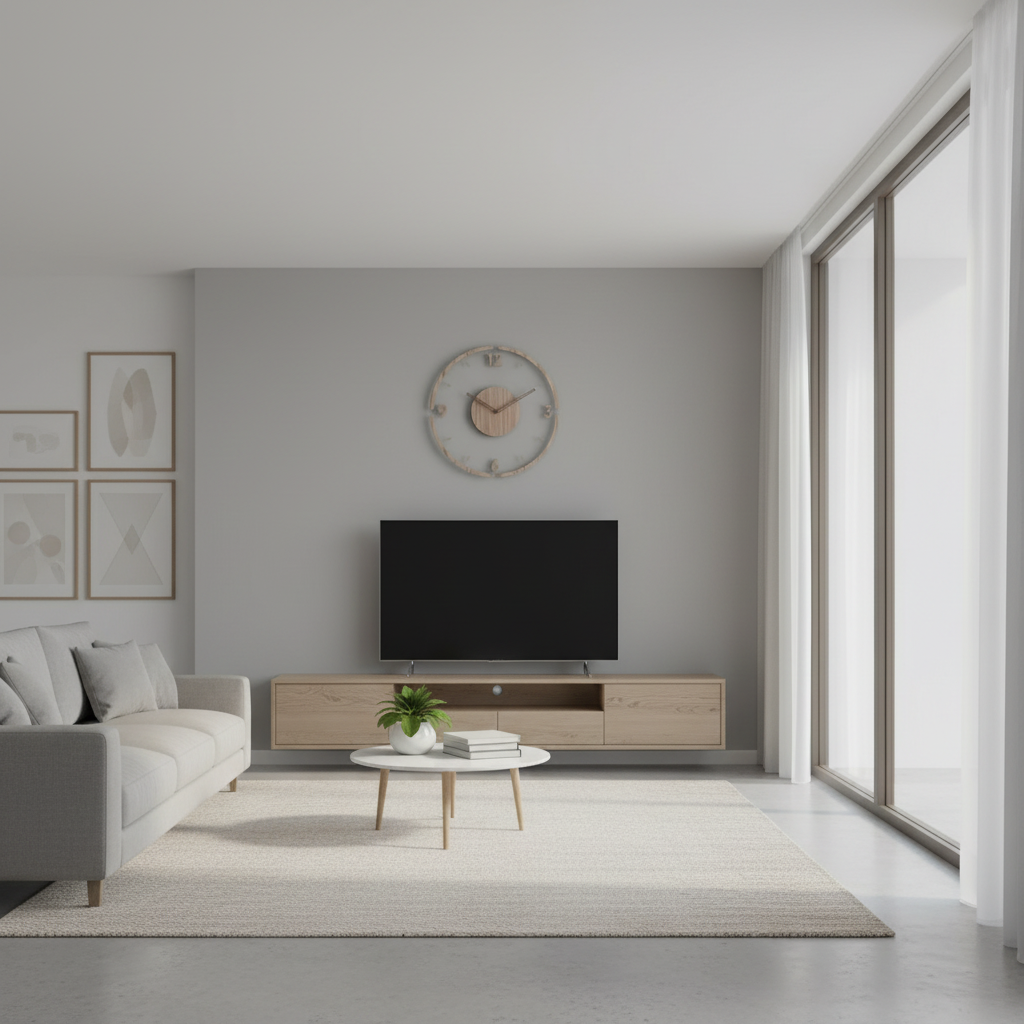 Clocky Silent Wall Clock | Modern Wall Clock 35 cm Natural Wood