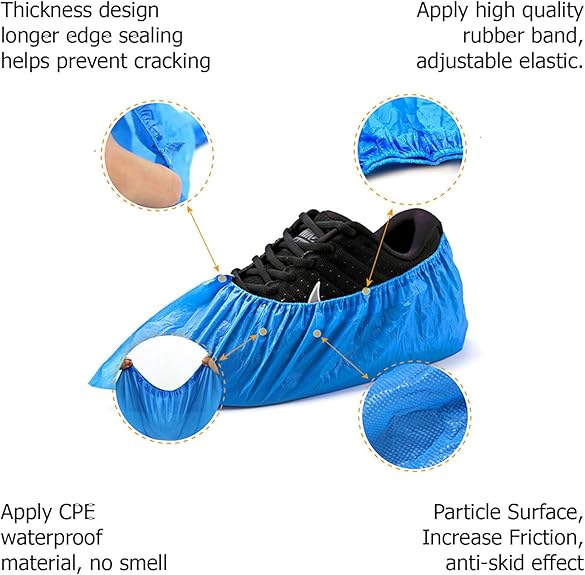 Disposable Shoe Covers Blue | Anti-Slip Overshoes 30-Pack 5