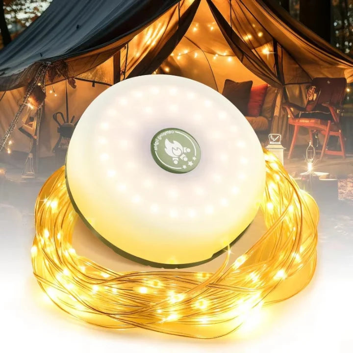 4-in-1 Camping Lantern with 10m RGB String Lights 5