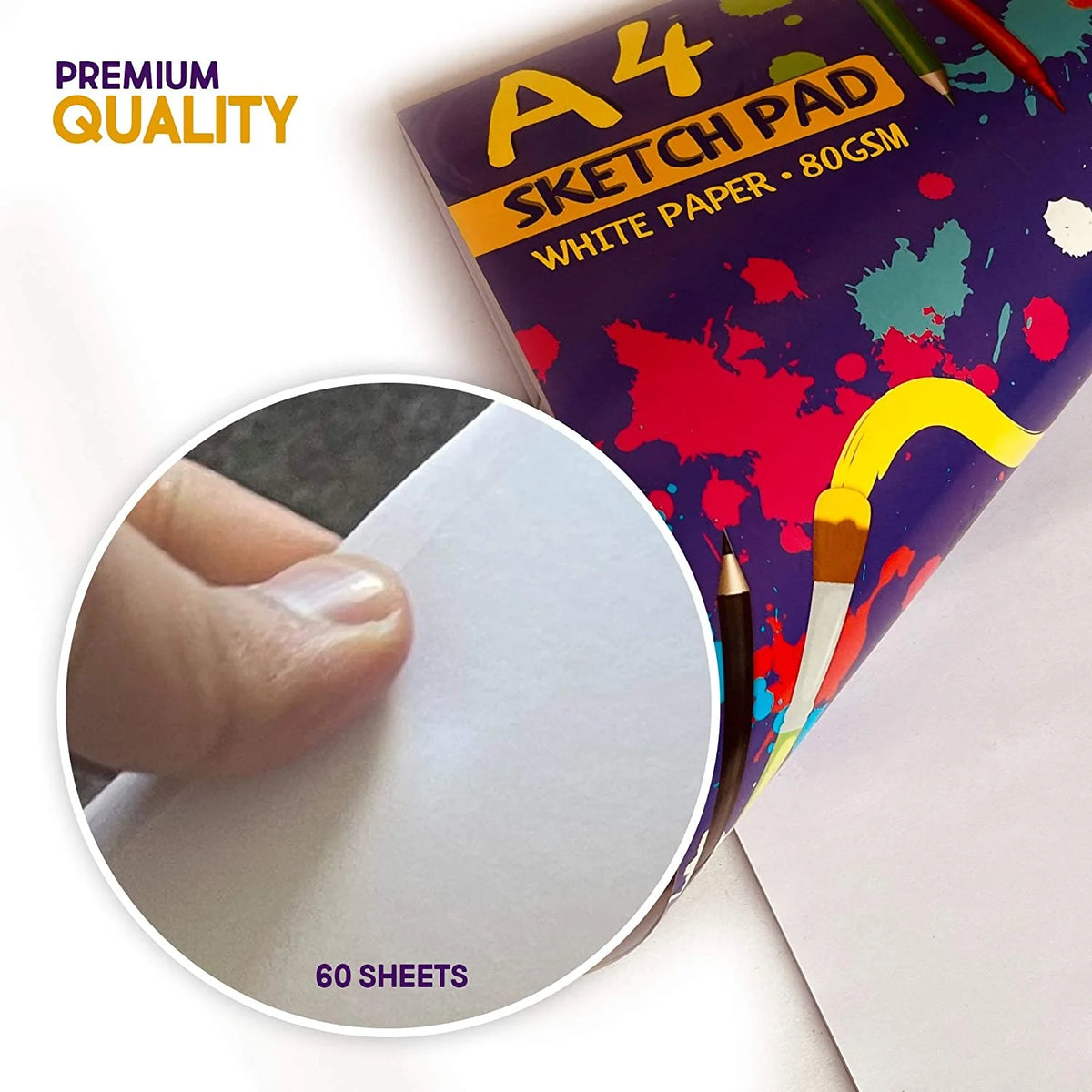 A4 Sketchbook | 60 Sheets 80 GSM Drawing Paper for Kids 1