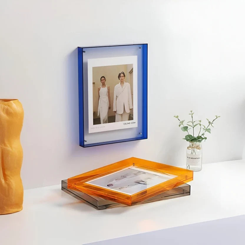 Acrylic Picture Frame Clear Floating Effect Modern 5 Sizes 1
