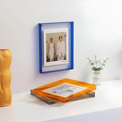 Acrylic Picture Frame Clear Floating Effect Modern 5 Sizes 1