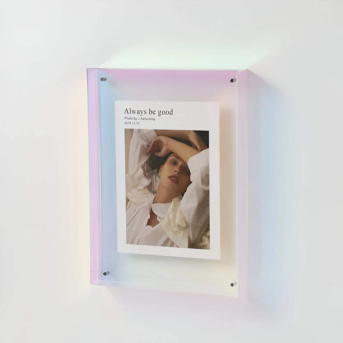 Acrylic Picture Frame Clear Floating Effect Modern 5 Sizes 10