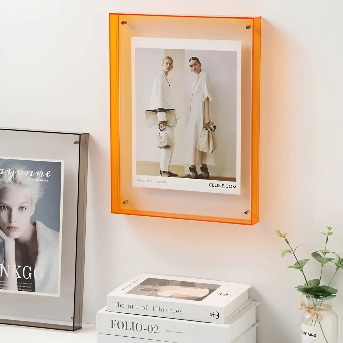 Acrylic Picture Frame Clear Floating Effect Modern 5 Sizes 2