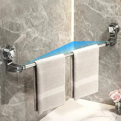 Adjustable Towel Rack Silver with Strong Suction Cups 2