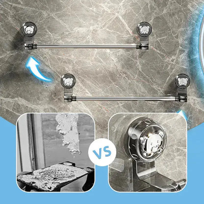 Adjustable Towel Rack Silver with Strong Suction Cups 3
