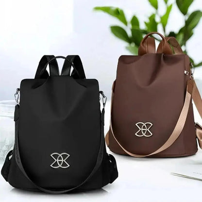 Anti-Theft Backpack Brown Black Water-Repellent 3 Carrying Options 5