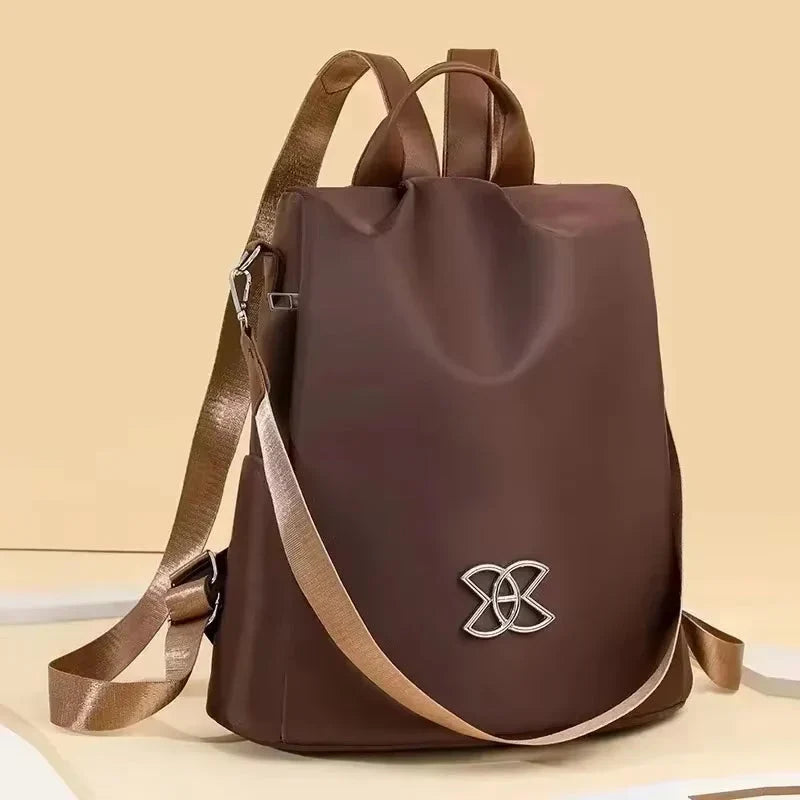 Anti-Theft Backpack Brown Black Water-Repellent 3 Carrying Options 7