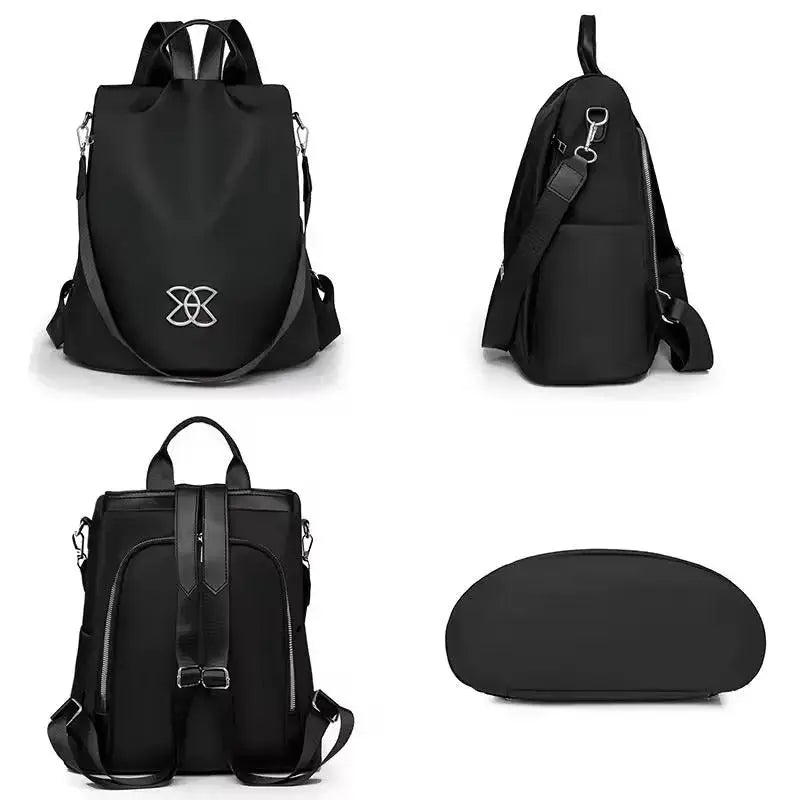 Anti-Theft Backpack Brown Black Water-Repellent 3 Carrying Options 8