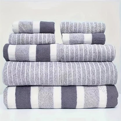 AquaPlush Deluxe Coral Fleece Bath Towel Set | 8-Piece Towels