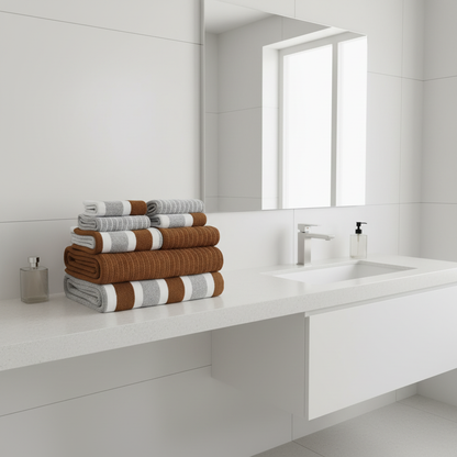 AquaPlush Deluxe Coral Fleece Bath Towel Set | 8-Piece Towels