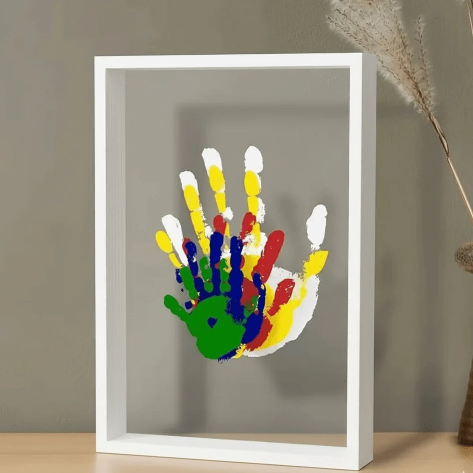 Baby Memory Frame Wood with Clay Hand and Footprints 2