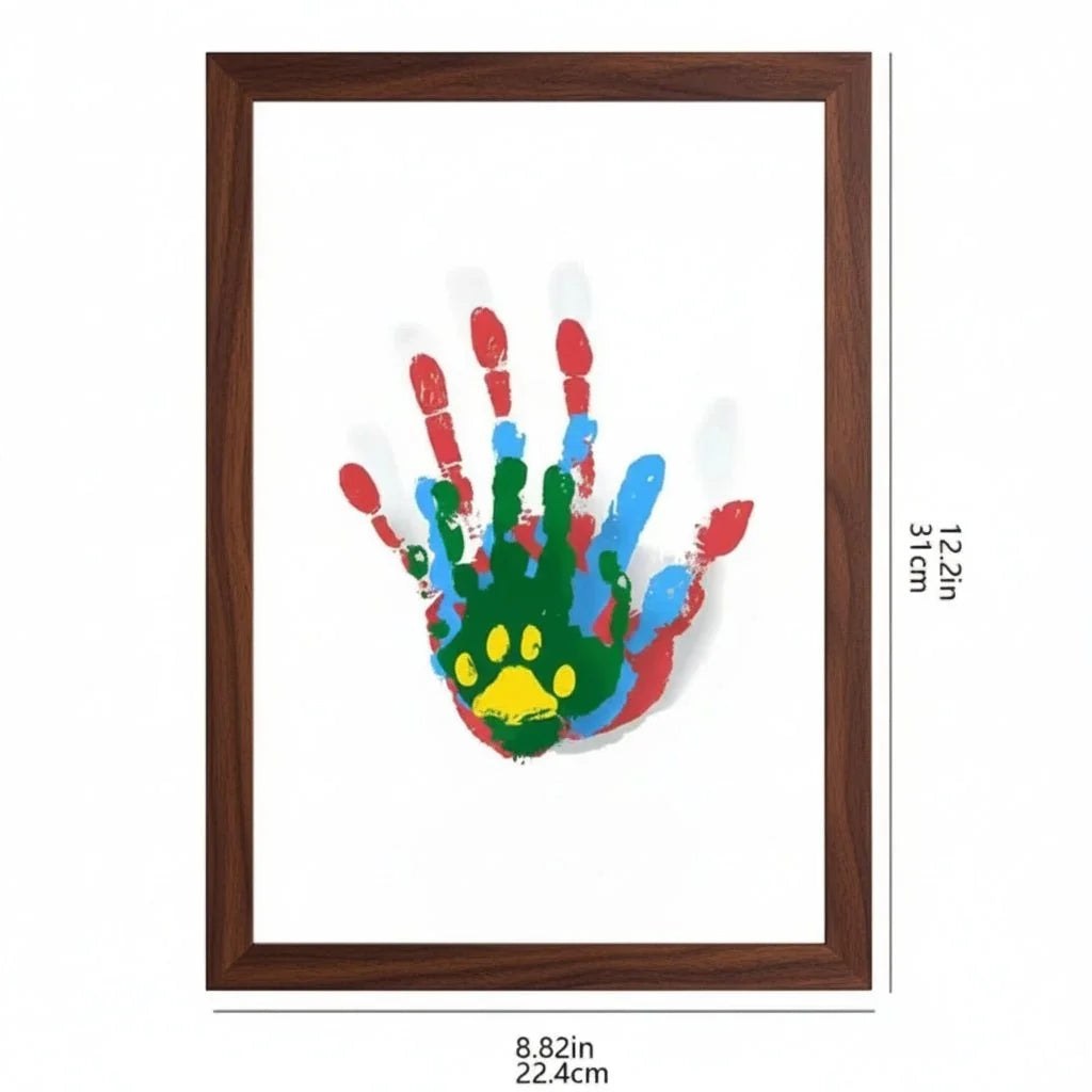 Baby Memory Frame Wood with Clay Hand and Footprints 4