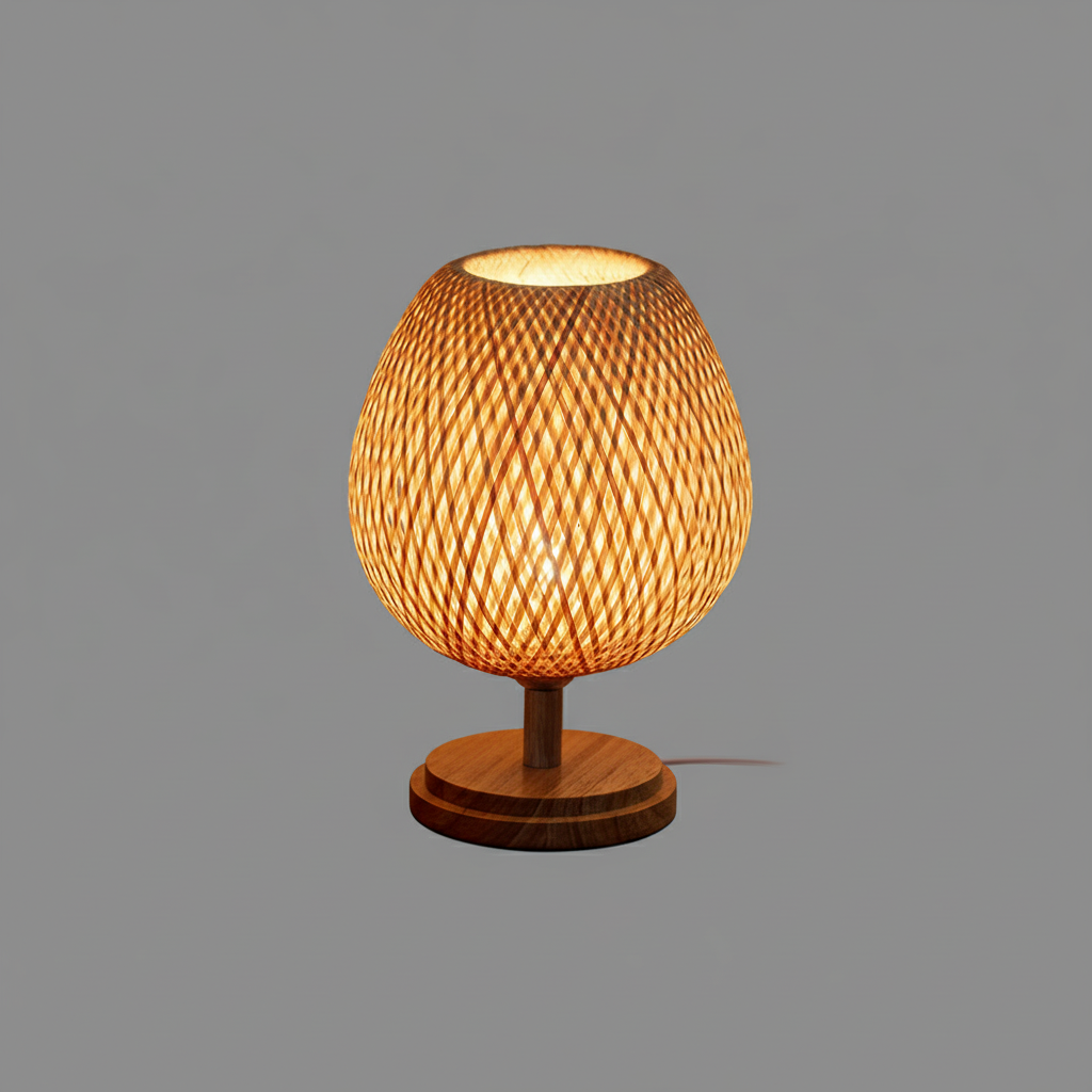 BambooLight | Vintage Bamboo Table Lamp for Bedside & Desk