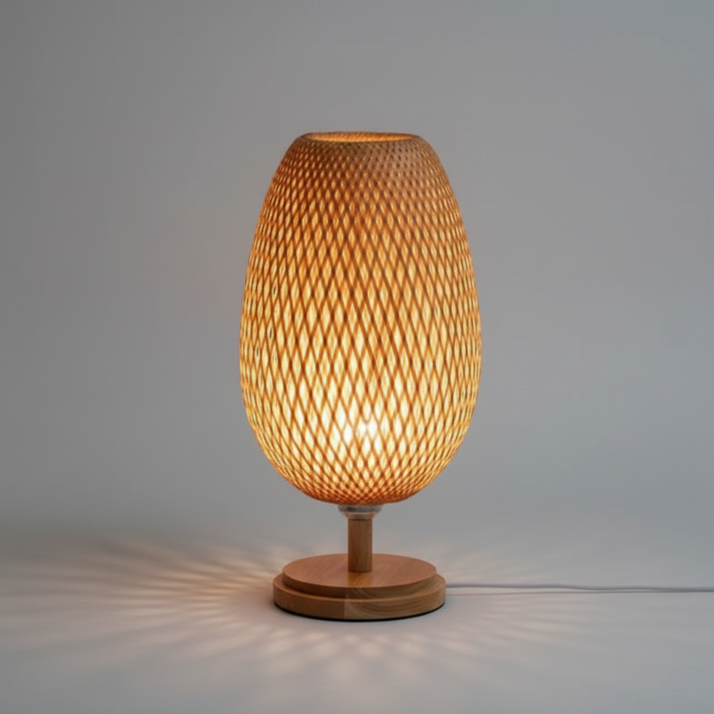 BambooLight | Vintage Bamboo Table Lamp for Bedside & Desk
