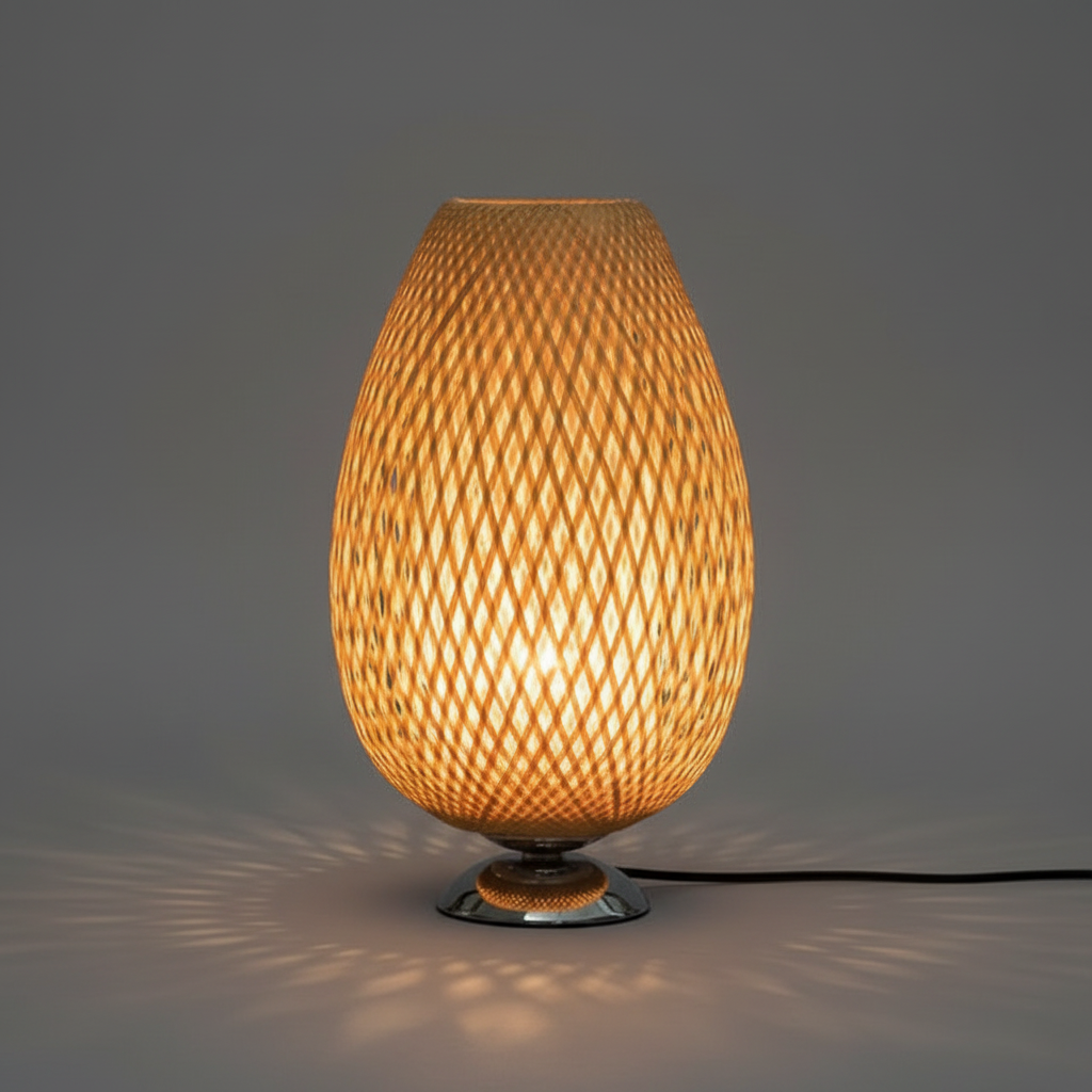 BambooLight | Vintage Bamboo Table Lamp for Bedside & Desk