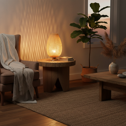 BambooLight | Vintage Bamboo Table Lamp for Bedside & Desk