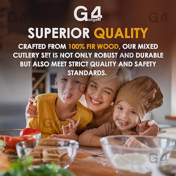 Biodegradable Wooden Cutlery Set | 300 Pieces Utensils 2