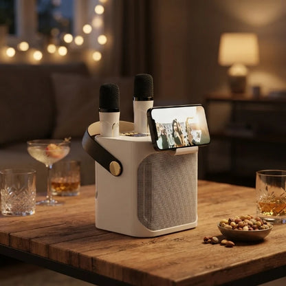 Bluetooth Karaoke Speaker with 2 Wireless Microphones and 360° Sound 0
