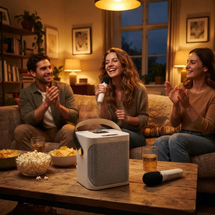 Bluetooth Karaoke Speaker with 2 Wireless Microphones and 360° Sound 1