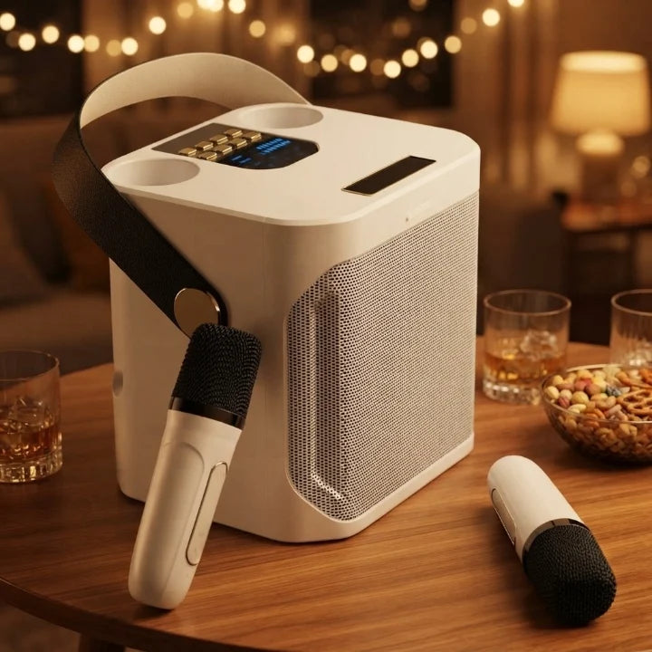 Bluetooth Karaoke Speaker with 2 Wireless Microphones and 360° Sound 3