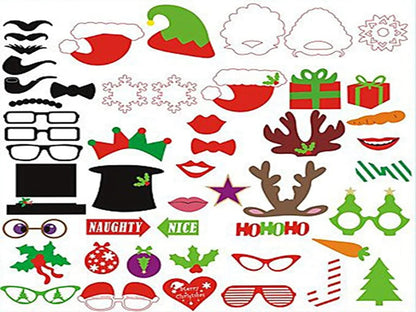 Christmas Selfie Props Set | 27-Piece Photo Booth Accessories 0