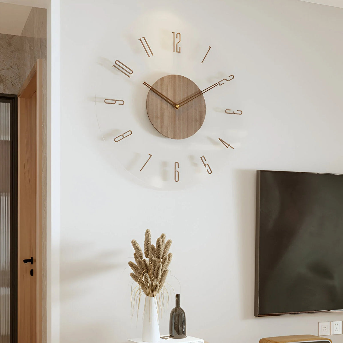 ClearWood | Silent Wall Clock Wood Acrylic 7