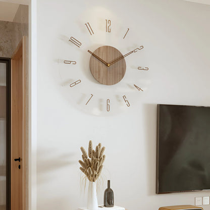 ClearWood | Silent Wall Clock Wood Acrylic 7
