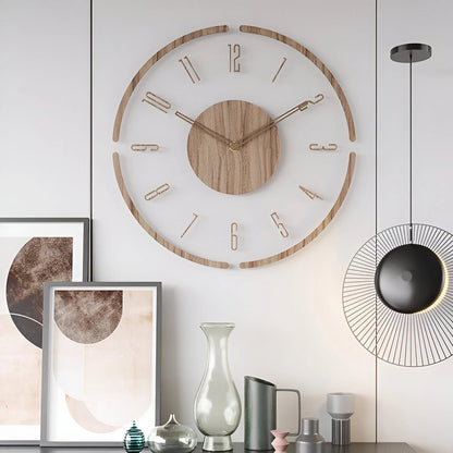 ClearWood | Silent Wall Clock Wood Acrylic 8