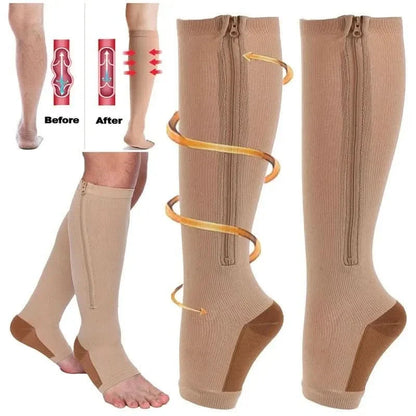 Compression Socks with Zipper | 20-30 mmHg Unisex Compression Socks 7