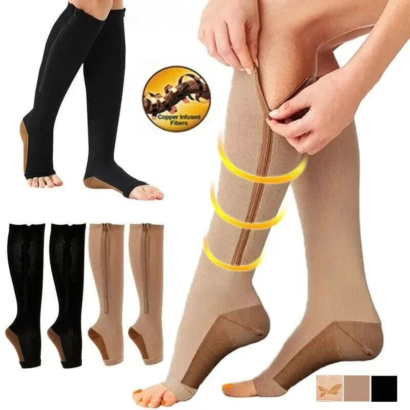 Compression Socks with Zipper | 20-30 mmHg Unisex Compression Socks 8