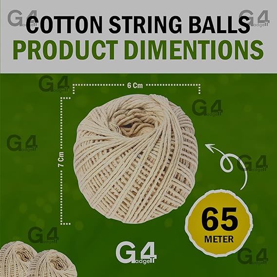 Cotton String Balls | 65m Durable Soft Twine 2 Pack 4