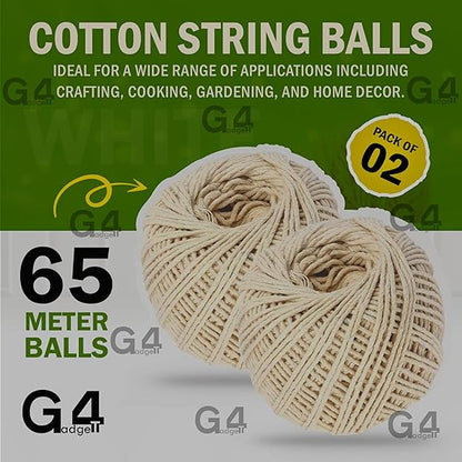 Cotton String Balls | 65m Durable Soft Twine 2 Pack 6