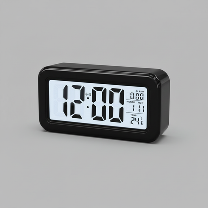 Digital Alarm Clock | Modern Backlit LCD Design