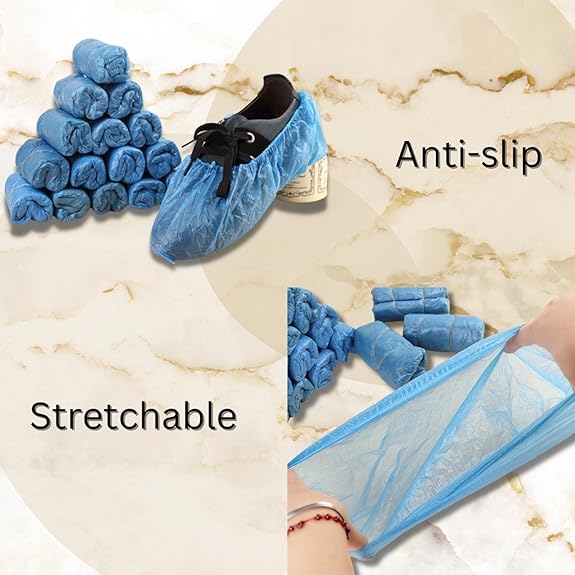 Disposable Shoe Covers Blue | Anti-Slip Overshoes 30-Pack 1