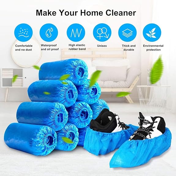 Disposable Shoe Covers Blue | Anti-Slip Overshoes 30-Pack 3