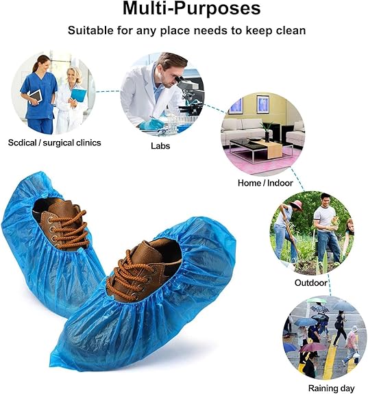 Disposable Shoe Covers Blue | Anti-Slip Overshoes 30-Pack 4