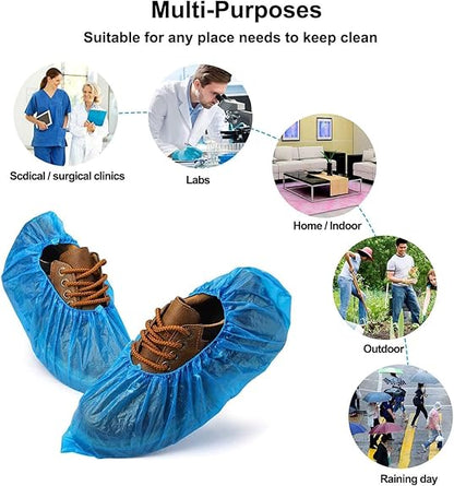 Disposable Shoe Covers Blue | Anti-Slip Overshoes 30-Pack 4