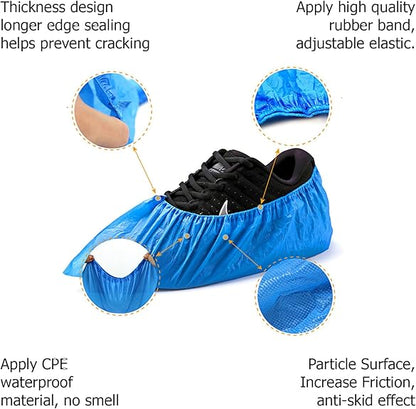 Disposable Shoe Covers Blue | Anti-Slip Overshoes 30-Pack 5