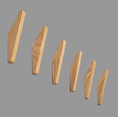 ElmHooks | Set of 6 Minimalist Wooden Wall Hooks