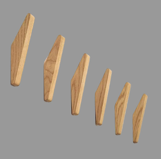 ElmHooks | Set of 6 Minimalist Wooden Wall Hooks