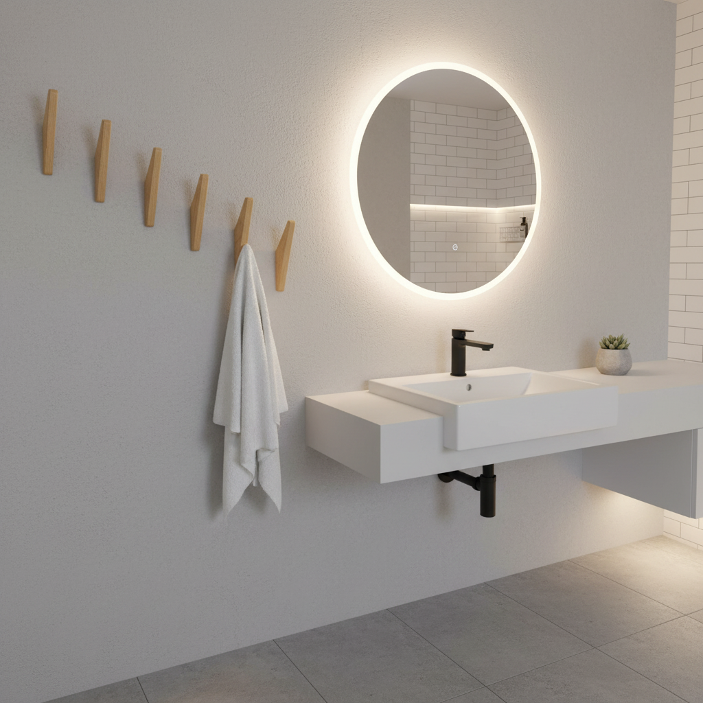 ElmHooks | Set of 6 Minimalist Wooden Wall Hooks