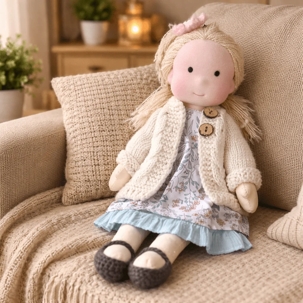 Elora | Handmade Waldorf Cotton Doll 28cm 29