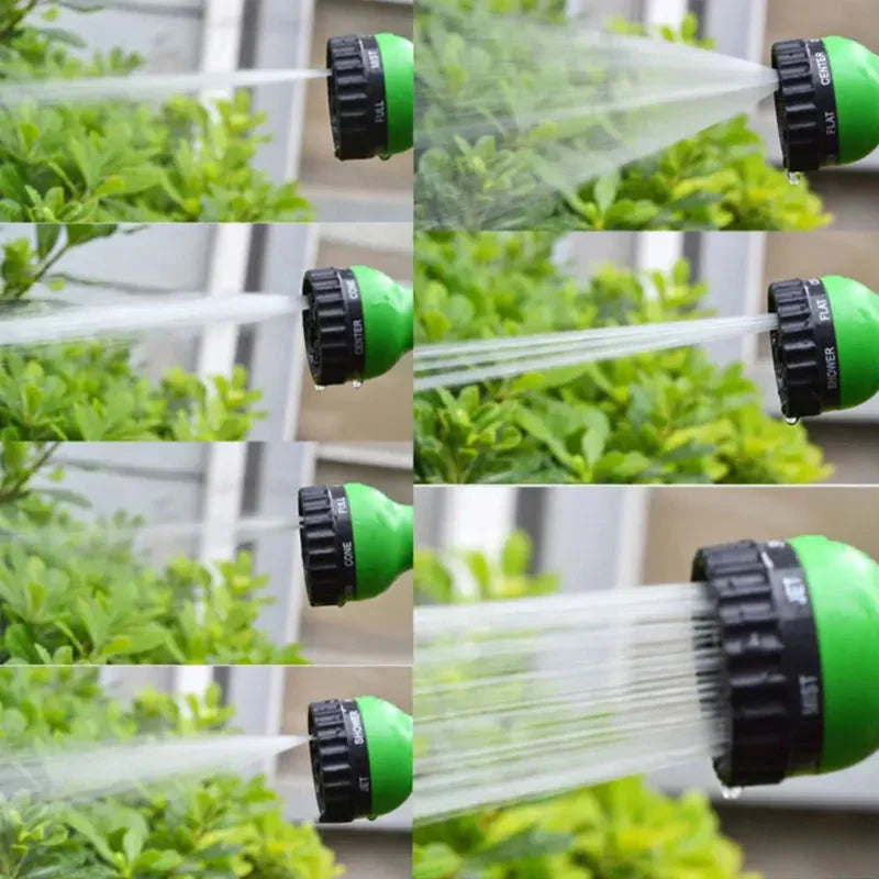 Expandable Garden Hose with 7-Function Spray Gun Green 4