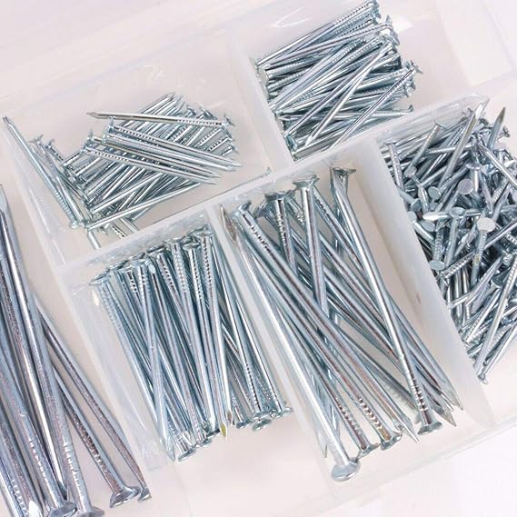 Flat Head Steel Nails | 250 Pcs Assorted Sizes for Woodworking 1