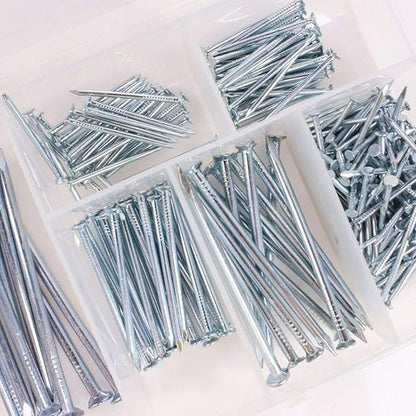 Flat Head Steel Nails | 250 Pcs Assorted Sizes for Woodworking 1