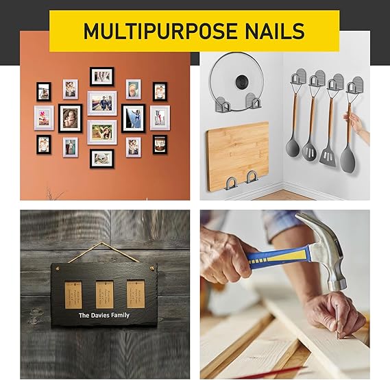 Flat Head Steel Nails | 250 Pcs Assorted Sizes for Woodworking 2