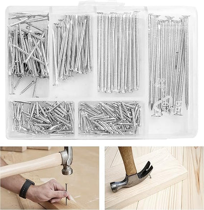 Flat Head Steel Nails | 250 Pcs Assorted Sizes for Woodworking 5
